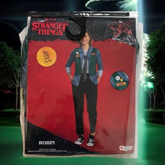 Stranger Things Women's Junior Small New In Package Robin Video Store Costume - Picture 1 of 7